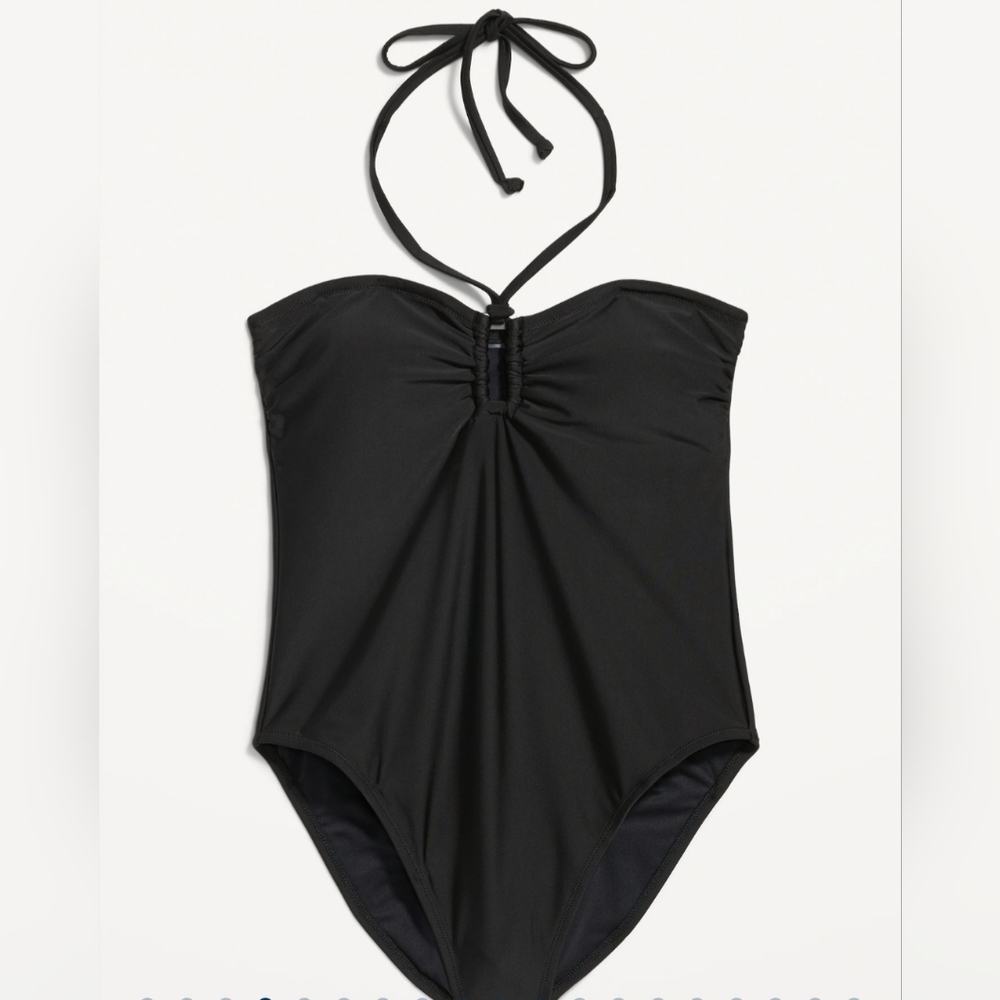 NWT Old Navy Square-Ring Halter One-Piece Swimsuit For Women Size L